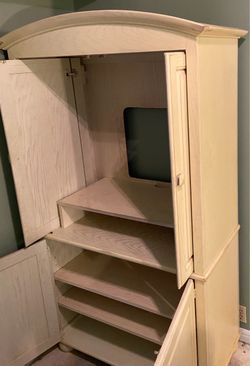 Solid Wood French Country Armoire Cabinet
