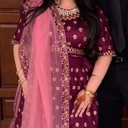 Burgundy lehenga 