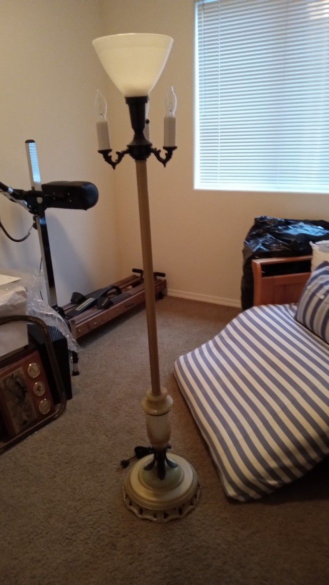 Vintage Murano Glass Torchiere Floor Lamp 3 Candleabra