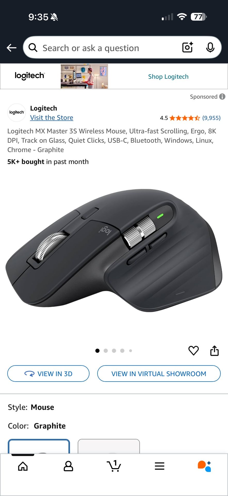 Brand New Logitech MX Master 3S Wireless Mouse