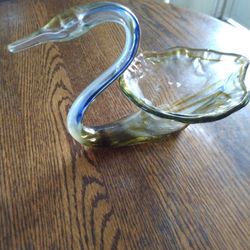 Antique Glass Swan