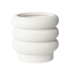 BRAND NEW! Minimalist Garden Pottery 6" Ceramic Planter/ Flower Vase, White