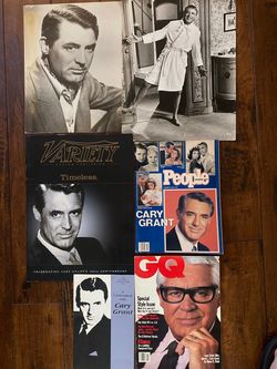 6pc Lot Cary Grant Photos, Magazines & Card