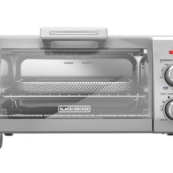 BLACK+DECKER  4-Slice Toaster Oven with Air Fry - Crisp 'N Bake, Black