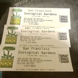 3 San Francisco Zoo Tickets