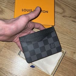 Black Checkered LV Wallet Holder