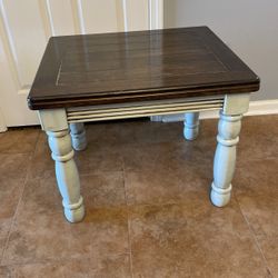 Real Wood Plank End Table 28Lx24Wx22H Country Rustic
