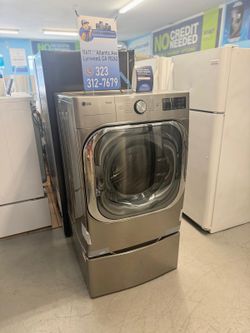 LG 9.0 Cu.Ft. Front Load Gas Dryer with Pedestal