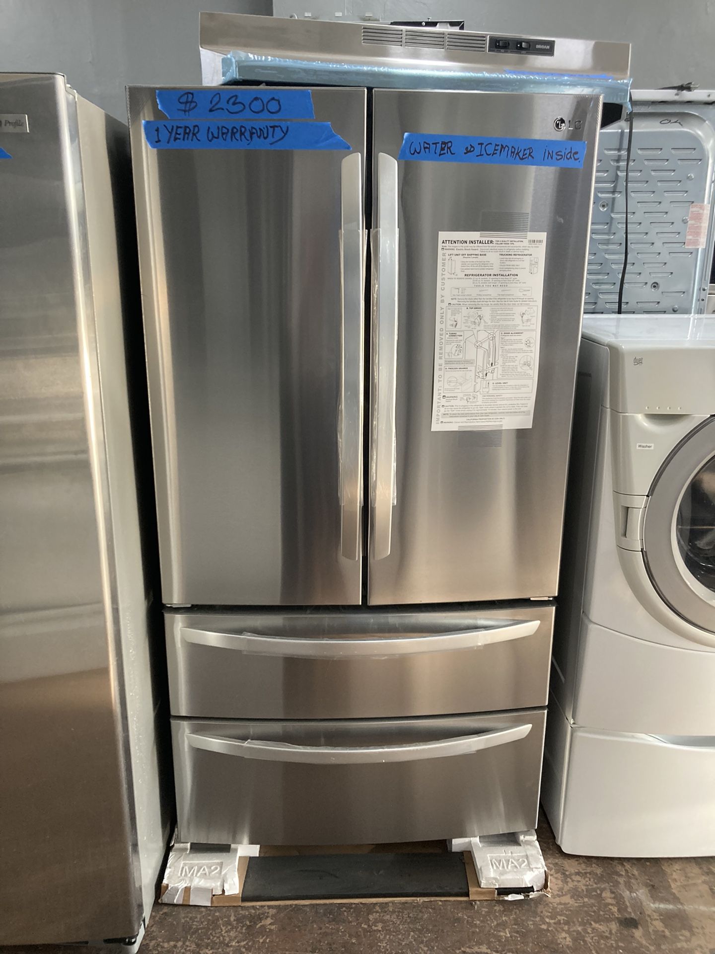 36” Lg French Door 4-door Stainless Steel Refrigerator New