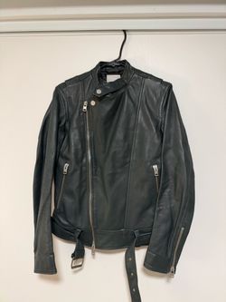 J. Lindeberg Tyrone Leather Jacket For Men in Forest Green, Size Small