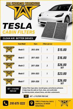 Tesla Cabin Air Filters
