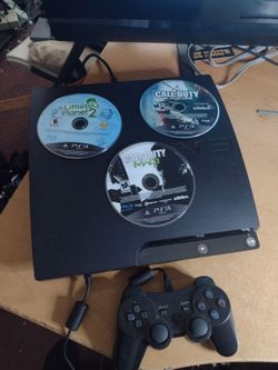 PS3 Slim Console with Controller and 3 Games