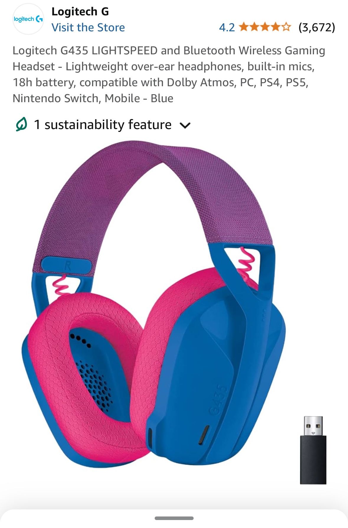 Logitech G435 Lightspeed Headphones