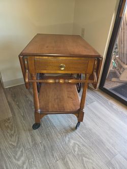 Vintage drop leaf serving cart