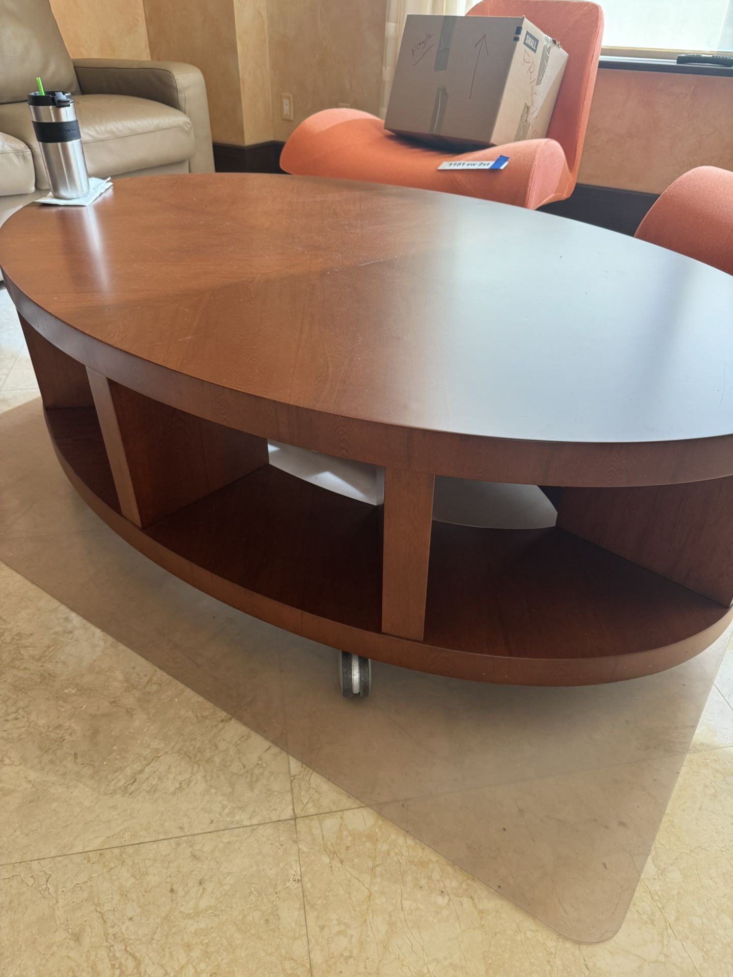 Raymour & Flanigan Tessa Coffee Table on Casters
