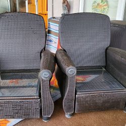 Wicker Recliner Chair and Cushions 