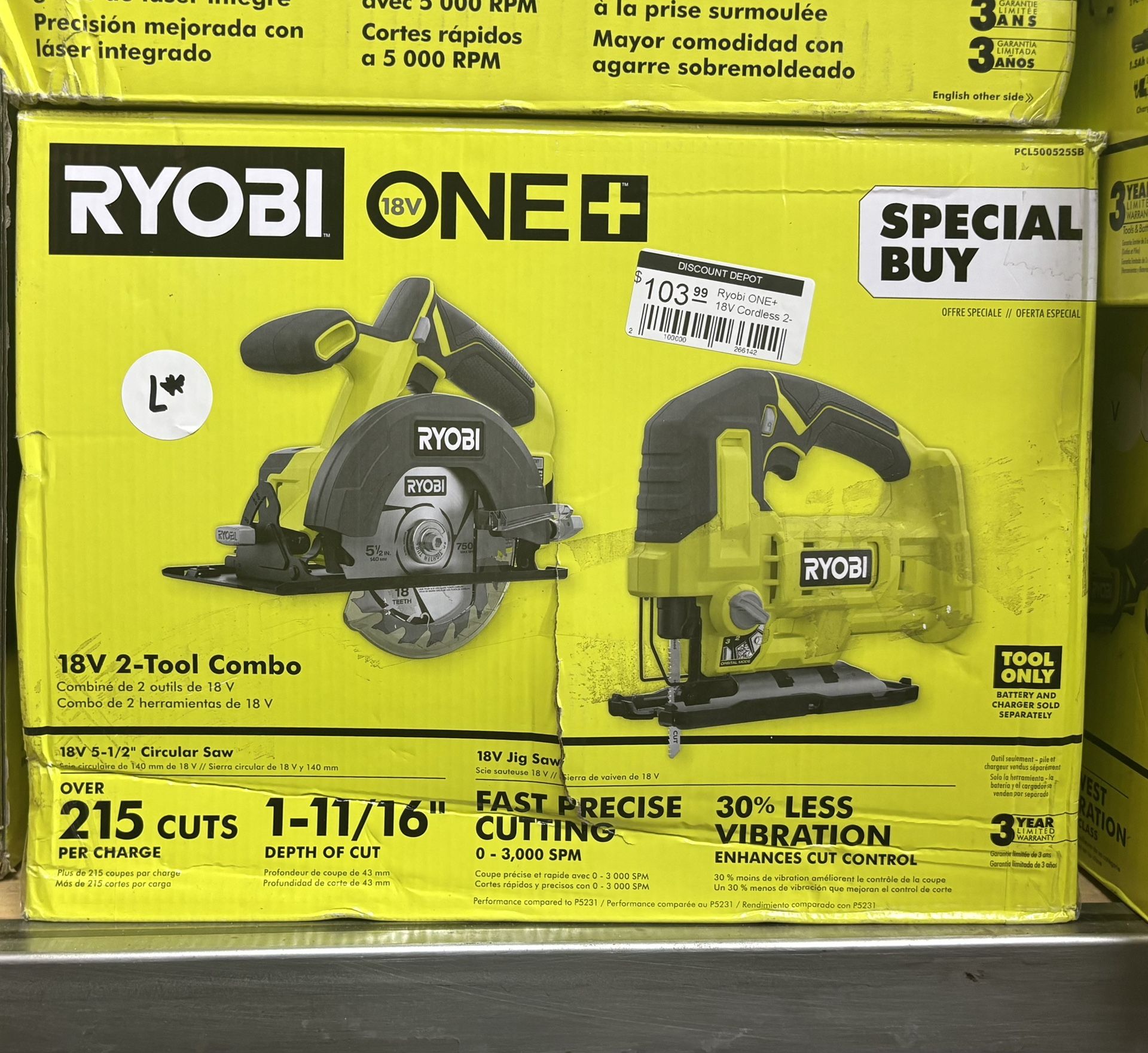 Ryobi 18V 2-Tool Combo (used like new)