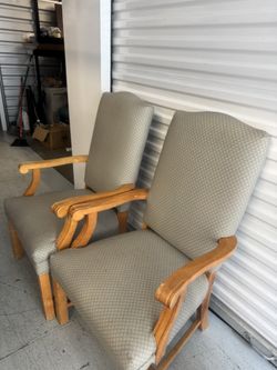 Two Identical Beautiful High Back Faux Leather Side Chairs Each Chair For