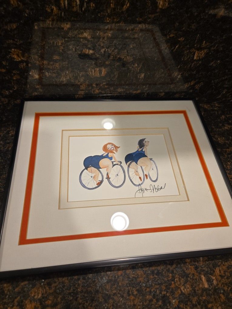 Funny Cyclist Wall Art – Retro Whimsical Print