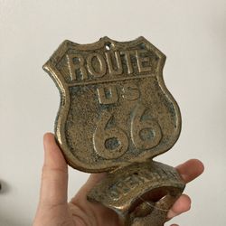 Vintage style cast iron Route 66 bottle opener 