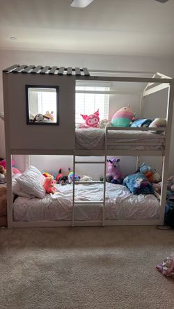 Steel frame house bunk beds for kids