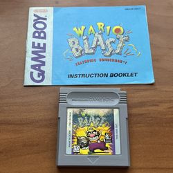 Wario Blast (Nintendo GameBoy, 1994) Game Cartridge And Manual Only Tested