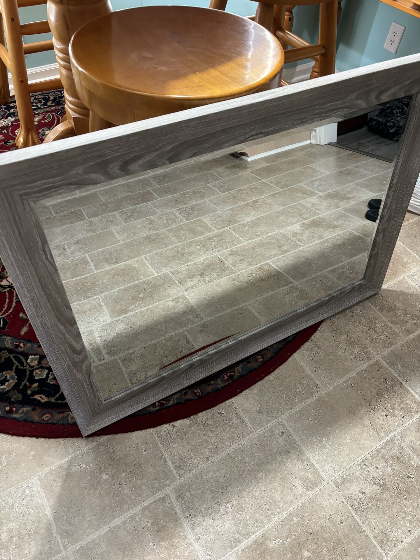 NEW 30”x 42” Beveled Glass Mirror/ Gray Frame/ Never Hung