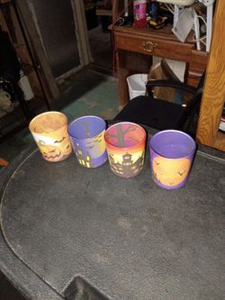 4 Glass Halloween Cups