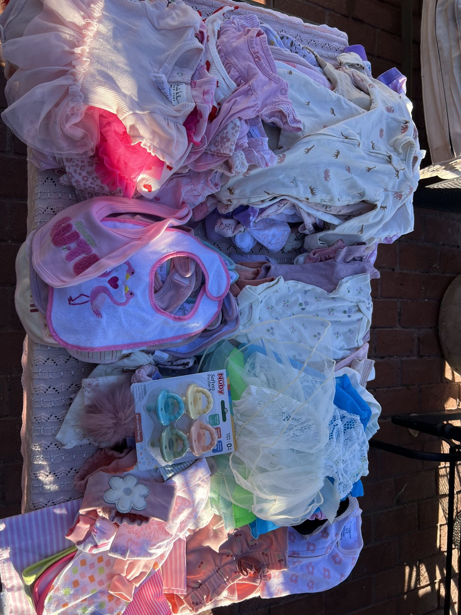 Over 80 Pieces Of Baby Girl Clothing Sizing Newborn To 3-6 Months