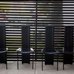 1980s CIRCA/ VINTAGE BLACK ITALIAN LEARNER CHAIRS