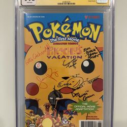 1998 Signed Pokemon The First Movie Pikachu's Vacation #1 1st Printing CGC 9.8