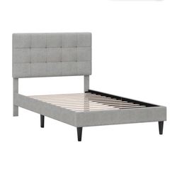 New Twin bed frame - light gray fabric