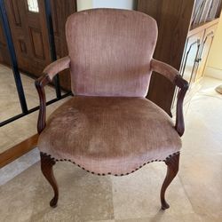Arm Chair - 19th Century Louis XV Velvet Nailhead Original Finishes