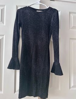 Michael Kors Flounce Hem Bell Flare Sleeves Sparkly