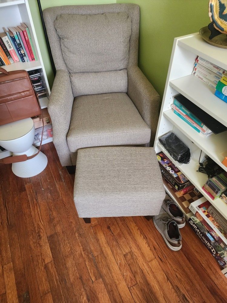 Upholstered Chair With Ottoman
