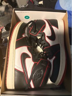 Jordan 1 Black/Gym-Red white size 9.5