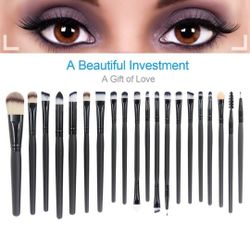 Eye Makeup Brushes Set, 20 Pcs Professional Eye Cosmetic Brush Set Eye Shadow Eyeliner Eye Brow Foundation Powder Liquid Cream Blending Brush