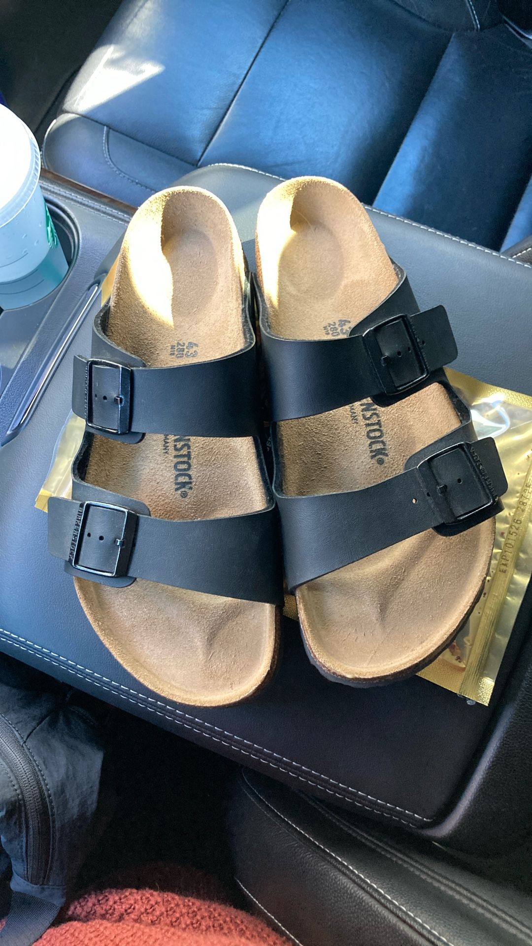 Black Leather Birkenstock Size 43