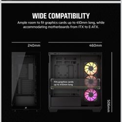 CORSAIR iCUE Link 3500X RGB Mid-Tower ATX PC Case – Panoramic Tempered Glass – Reverse Connection Motherboard Compatible – 3X CORSAIR iCUE Link RX120 