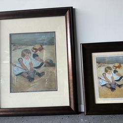 Matching Pair – Vintage  (  Mary Cassatt  )  Art Prints (Framed)