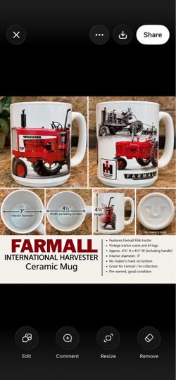 International Harvester Farmall Tractor Ceramic Mug – IH Farm Collectible