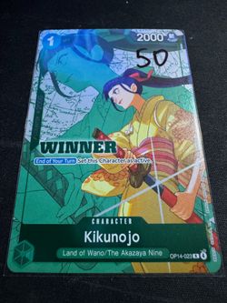 One Piece TCG Kikunojo Winner Stamp Promo Card (OP14-023)