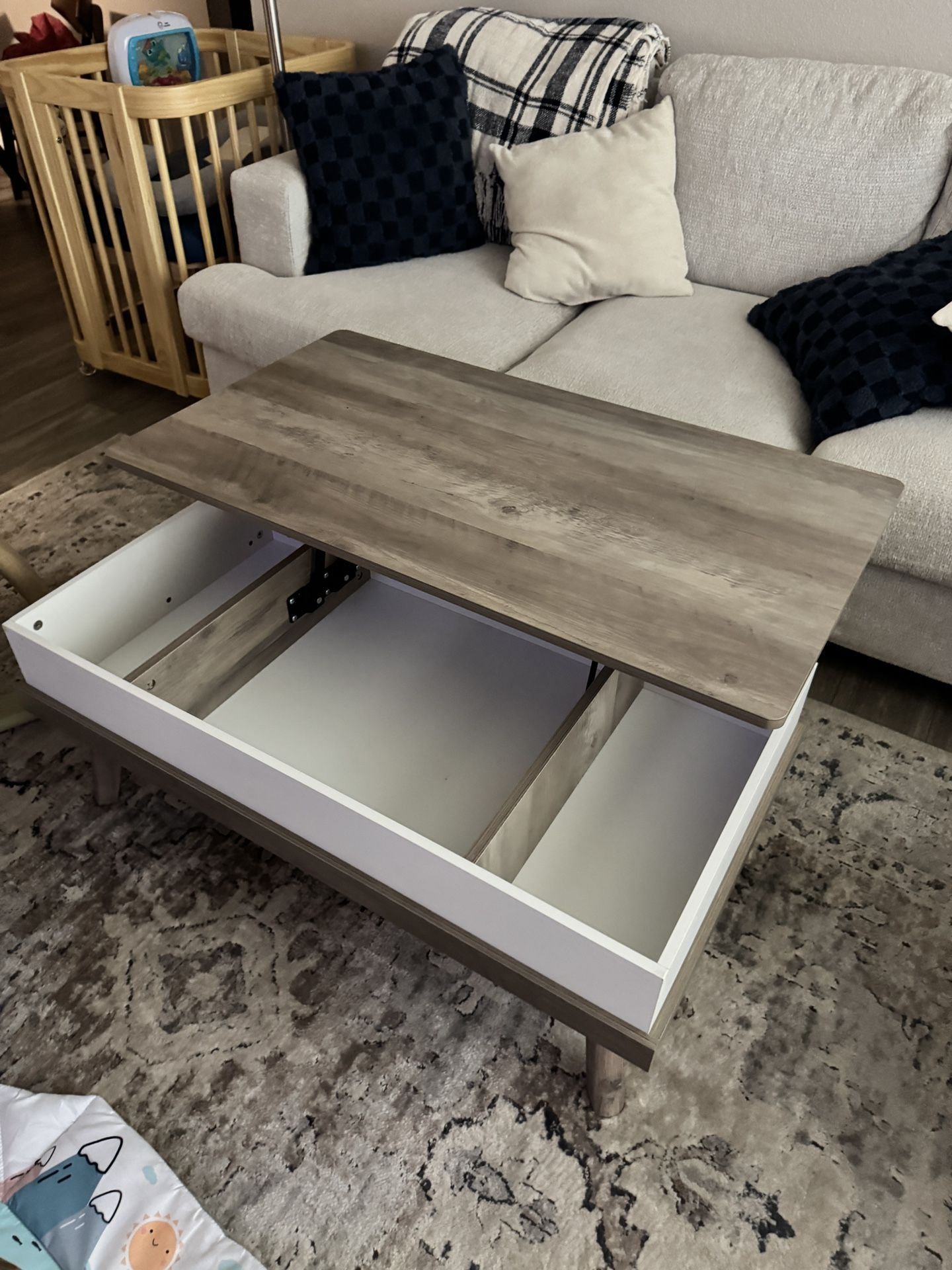 coffee table with compartment 