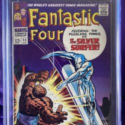 Fantastic Four 55 CGC 5.5 1966 Marvel Comics Book Silver Surfer Stan LEE Jack KIRBY