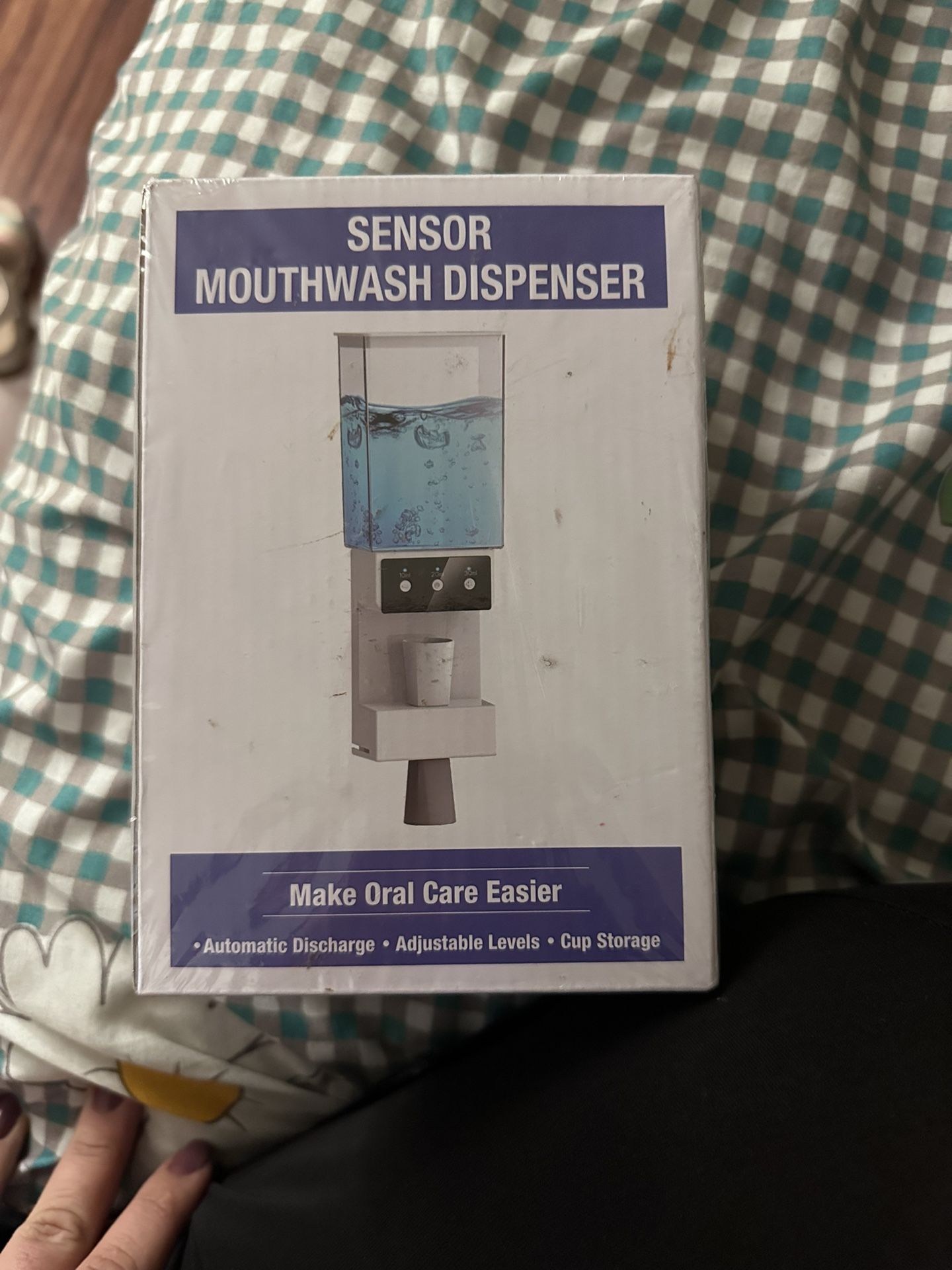 Sensor Mouthwash Dispenser Automatic Discharge • Adjustable Levels • Cup Storage new