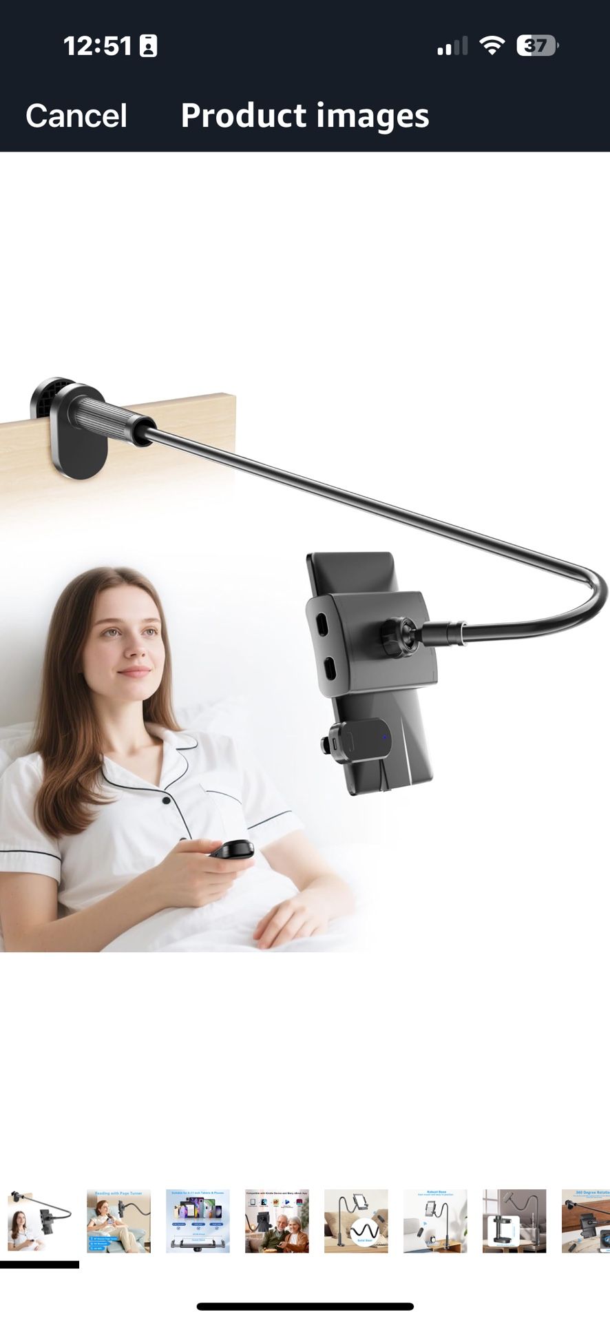 Gooseneck Tablet Holder for Kindle Reading in Bed with Page Turner Remote, Hands Free Desk Bedside Lazy Arm Stand for Kindle Accessories, Gifts for Re
