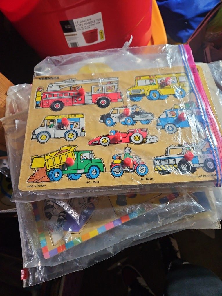 5 Wooden Puzzles With All Pieces