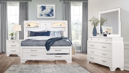 4-Piece Queen Bedroom Set – Bed, Dresser, Mirror & Nightstand | Delivery & Setup Available