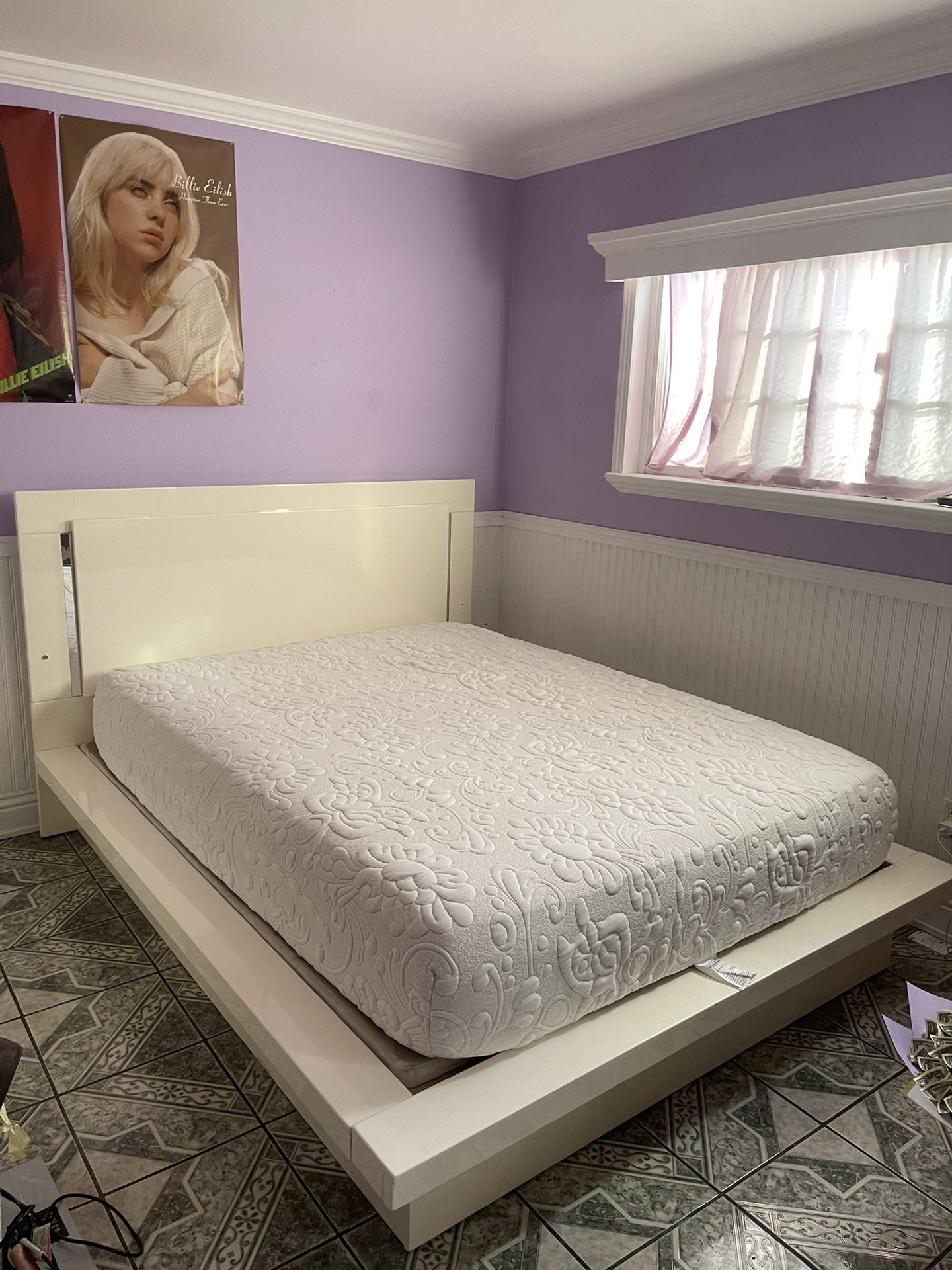queen bed frame and mattress