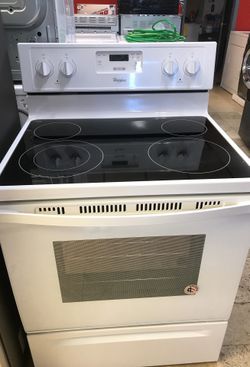 Stove whirlpool oven light/ clock/ timer set off/ 1 year warranty free delivery